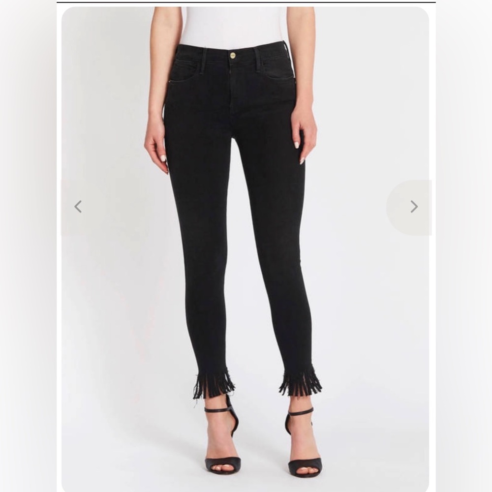 FRAME DENIM Le High Skinny Fringe. Size 30.